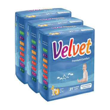 VELVET COMFORT [3] MEDIUM 4-9KG 2+1