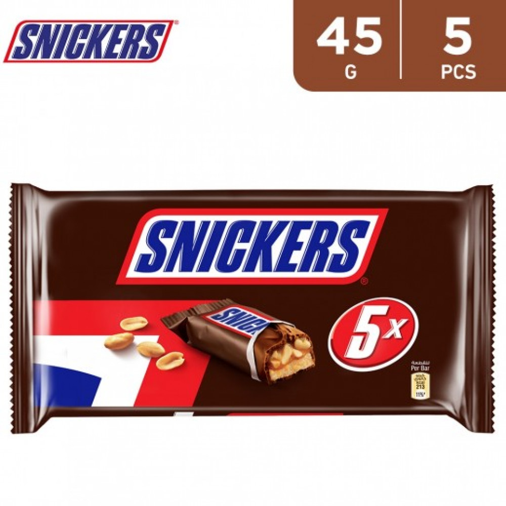 Snickers Chocolate 5 X 45GM  Snickers Chocolate 5 X 45GM