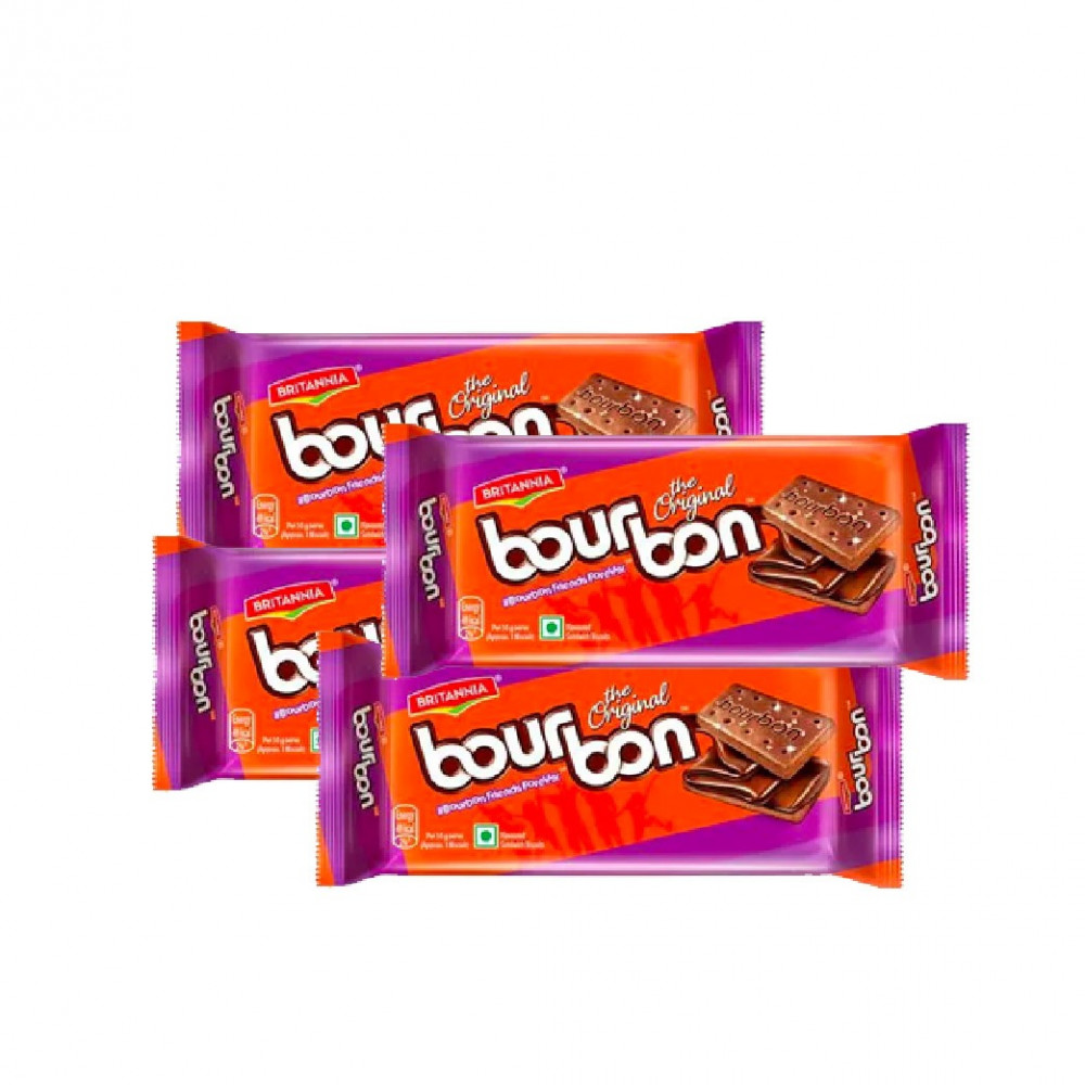 Britannia Bour Bon Cream Biscuit 4 x 100gm  Britannia Bour Bon Cream Biscuit 4 x 100gm