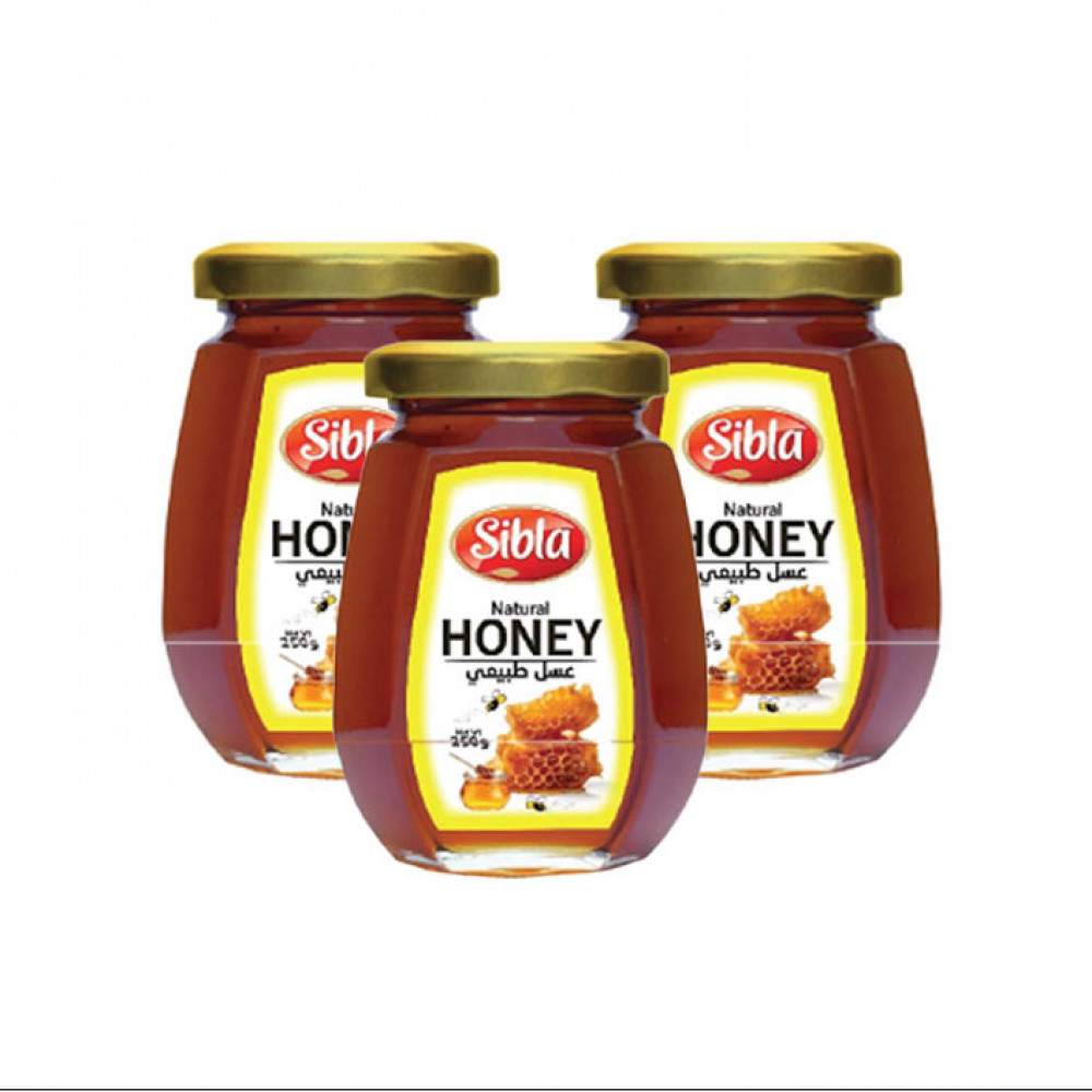 Sibla Honey Octa Glass Jar 250 Gm X 3'S