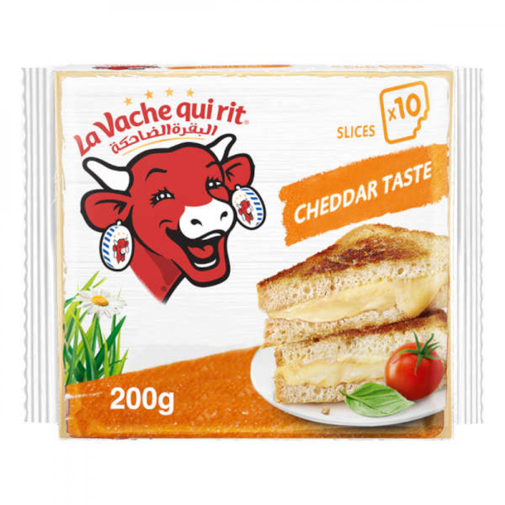 La Vache Quirit 10 Cheese Slices Cheddar 200gm  La Vache Quirit 10 Cheese Slices Cheddar 200gm