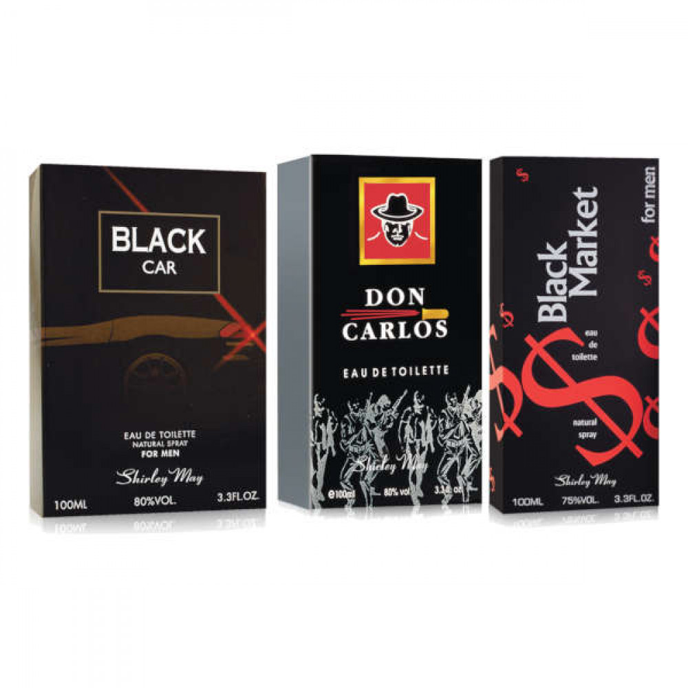 Shirley May Don Carlos 100ml + Black Car 100ml + Black Market 100ml  Shirley May Don Carlos 100ml + Black Car 100ml + Black Market 100ml