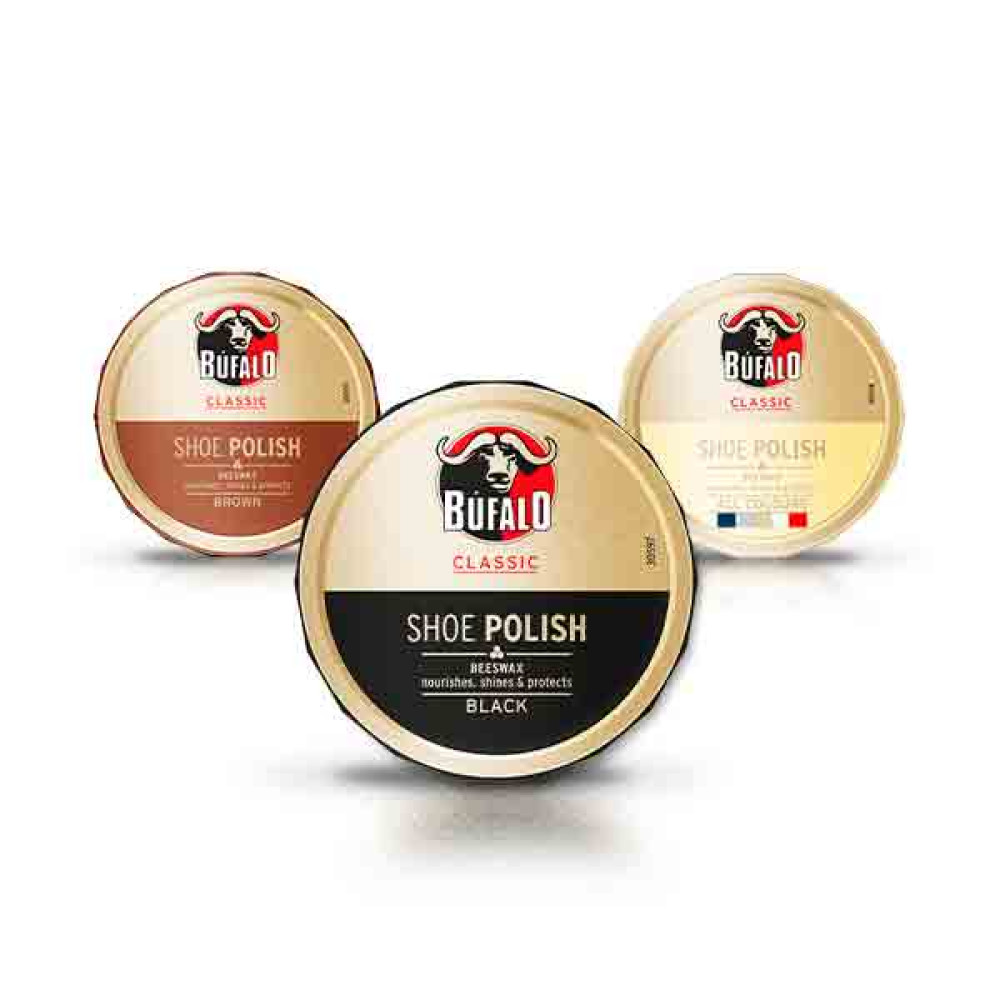 BUFALO SHOES POLISH BLACK WAX 75ML 