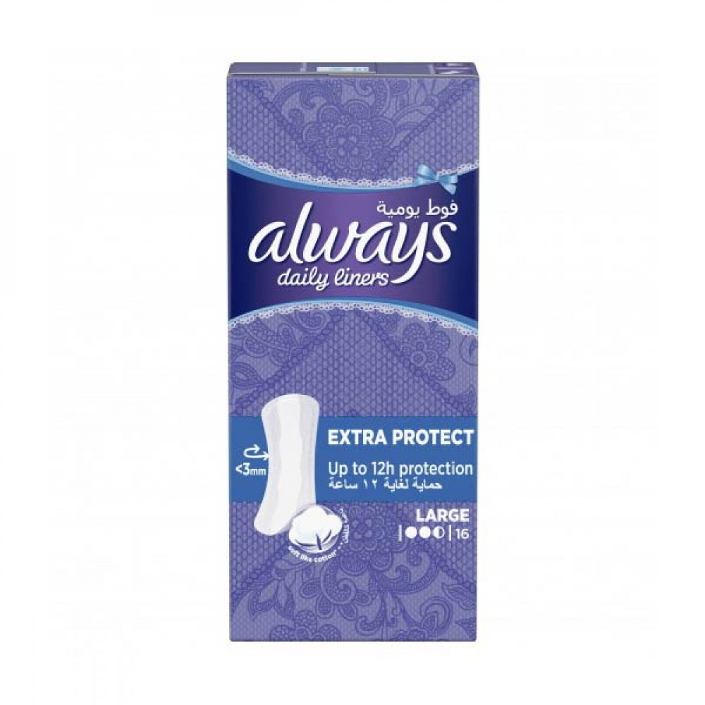 Always Daily Liners Extra Protect Large 16 Pads  Always Daily Liners Extra Protect Large 16 Pads