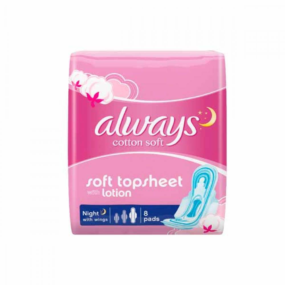 Always Cotton Soft Night With Wings 8s  Always Cotton Soft Night With Wings 8s