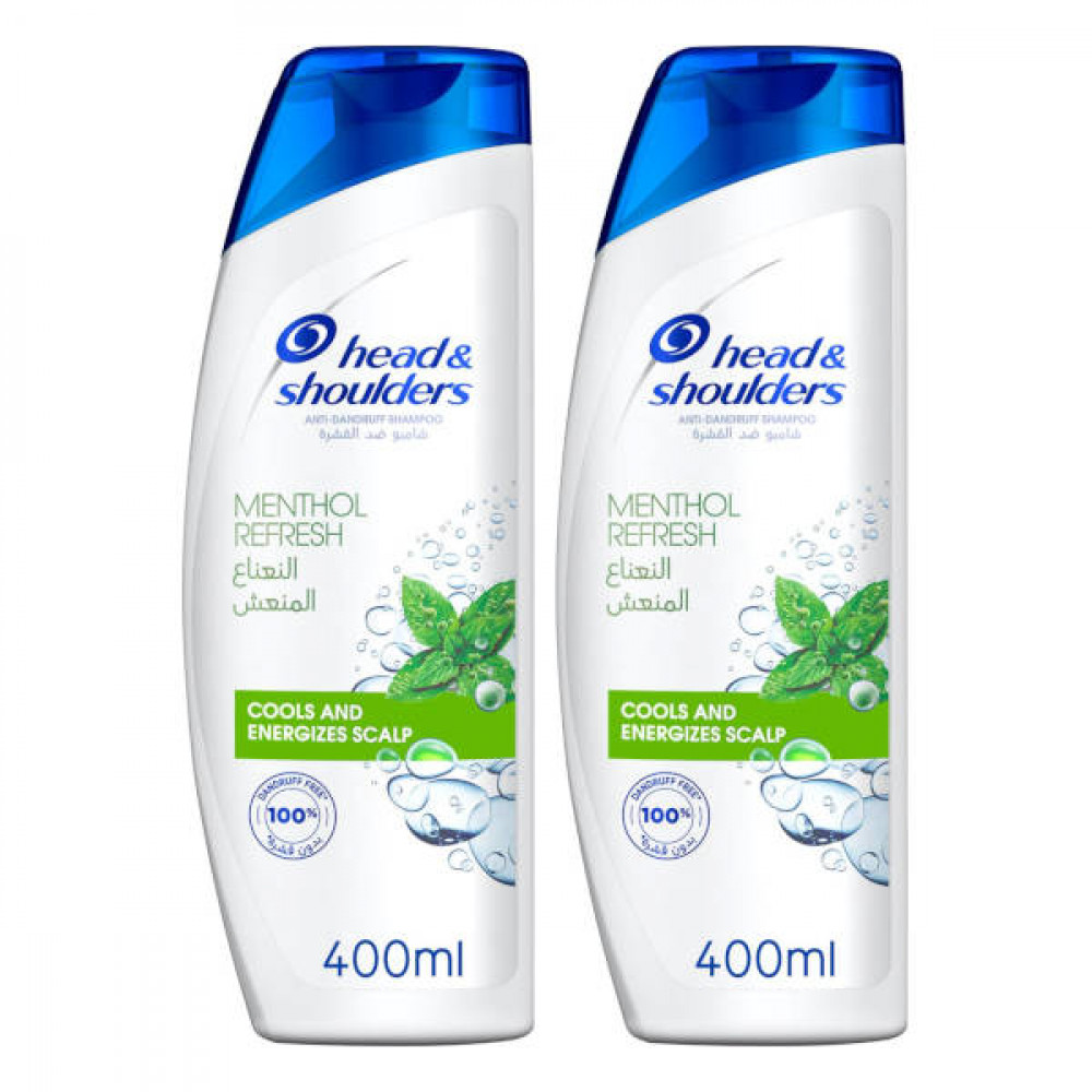 Head & Shoulders Anti-dandruff Shampoo Menthol Refresh 2 x 400ml  Head & Shoulders Anti-dandruff Shampoo Menthol Refresh 2 x 400ml