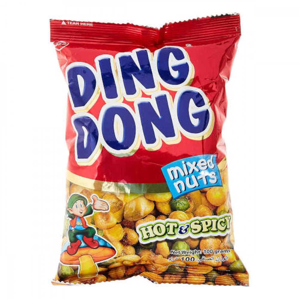 Ding Dong Mixed Nuts Hot & Spicy 100gm  Ding Dong Mixed Nuts Hot & Spicy 100gm