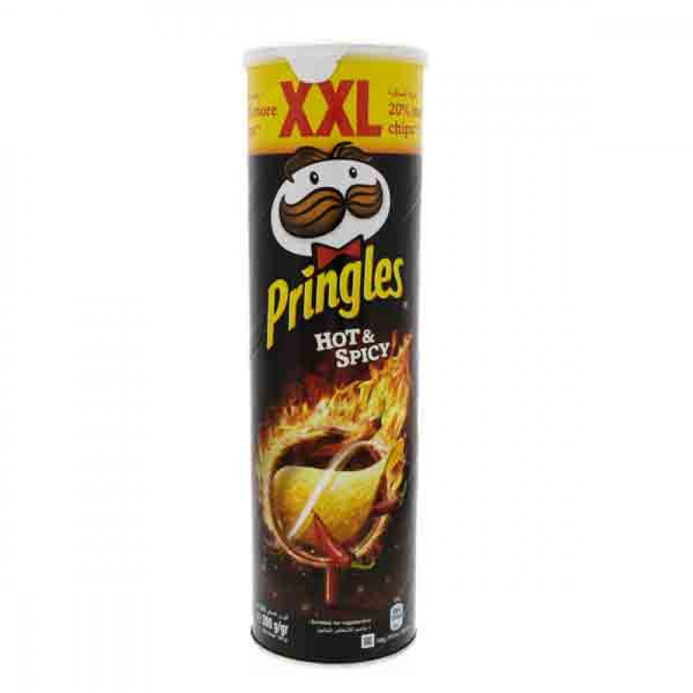 Pringles Potato Crisps Hot & Spicy XXL 200gm  Pringles Potato Crisps Hot & Spicy XXL 200gm