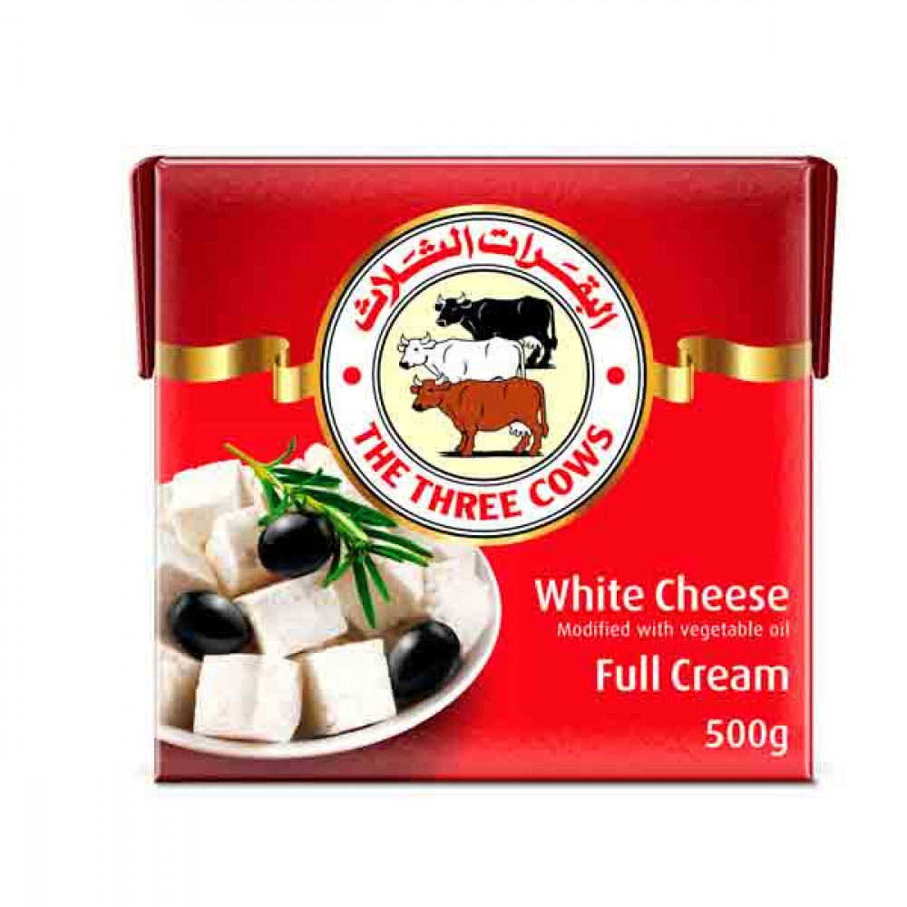 The Three Cows White Cheese Full Cream 500gm  The Three Cows White Cheese Full Cream 500gm