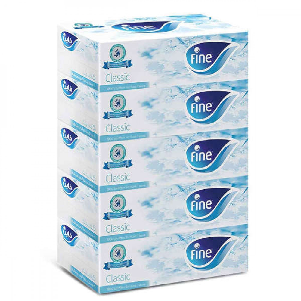 Fine Classic 2 Ply White Tissues 5 x 150s  Fine Classic 2 Ply White Tissues 5 x 150s
