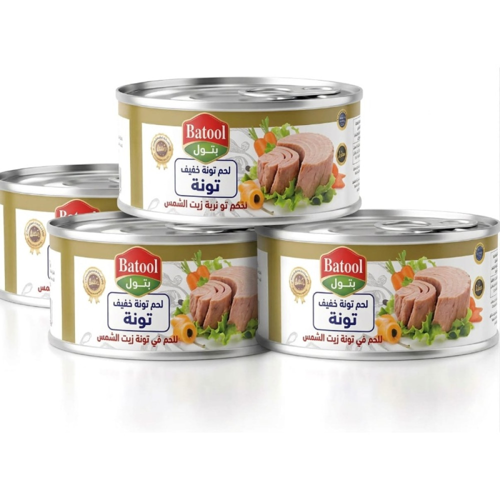 BATOOL LIGHT MEAT TUNA IN SUNFLOWER OIL 4 X 160GM