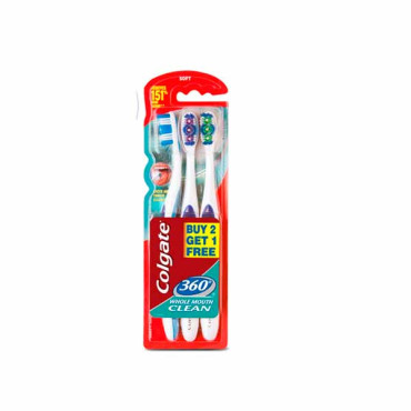 COLGATE 360 TOOTH BRUSH MEDIUM 1 + 1 FREE 