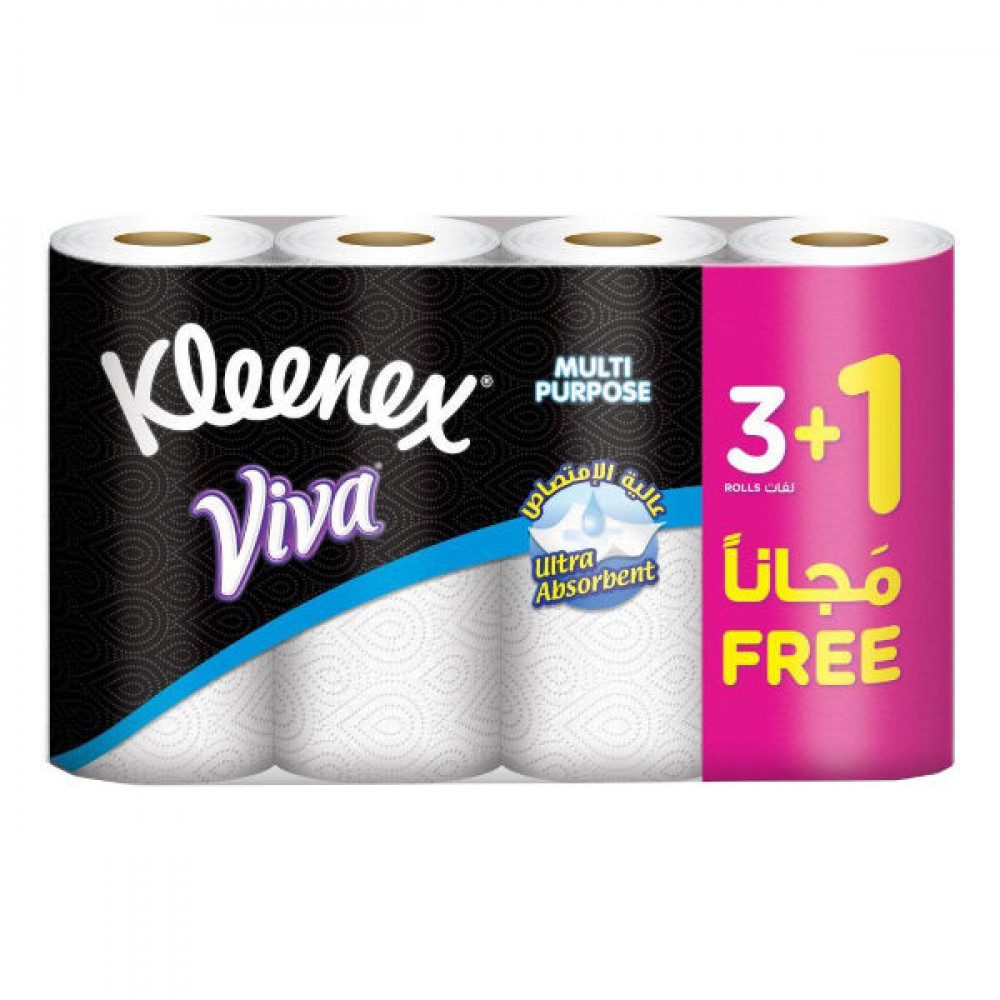 Kleenex Viva Multi Purpose Paper Towel 90 Sheets 3 + 1 Free  Kleenex Viva Multi Purpose Paper Towel 90 Sheets 3 + 1 Free