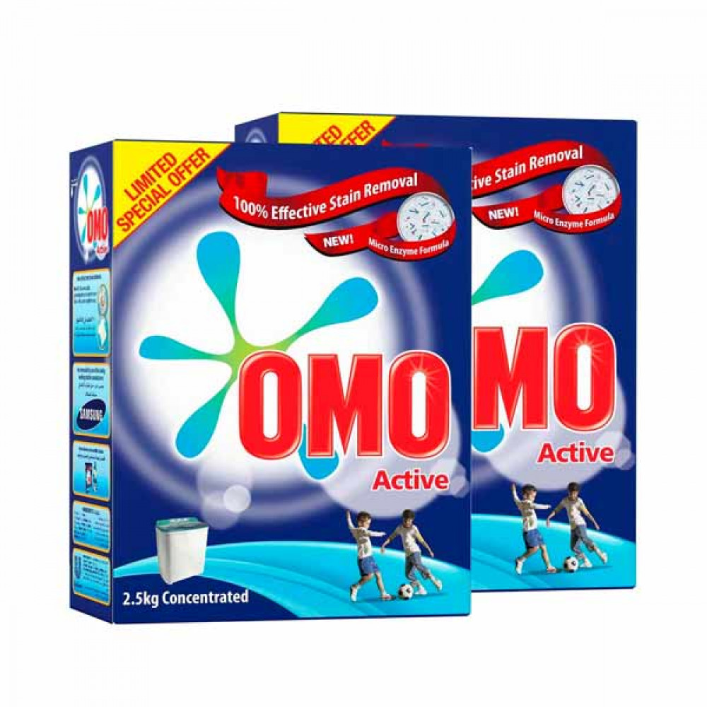 Omo Detergent Powder 2 x 2.5Kg Asstd  Omo Detergent Powder 2 x 2.5Kg Asstd