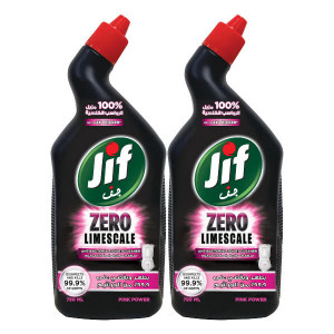 JIF ZERO LIMESCALE TOILET CLEANER PINK POWER 2 X 7..