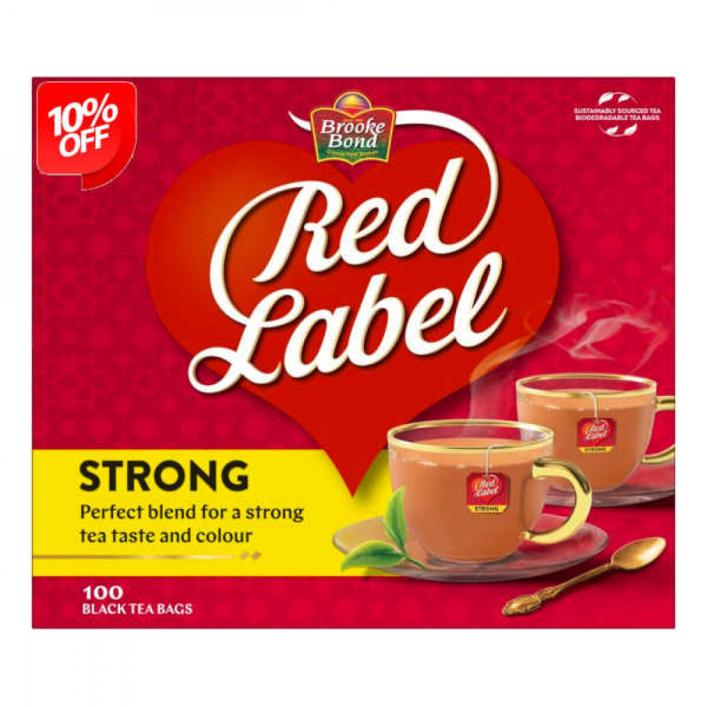 Brooke Bond Red Label Black Tea 100 Bags 10% Off  Brooke Bond Red Label Black Tea 100 Bags 10% Off