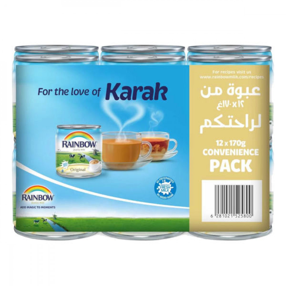 Rainbow Evaporated Milk 12 x 170gm  Rainbow Evaporated Milk 12 x 170gm