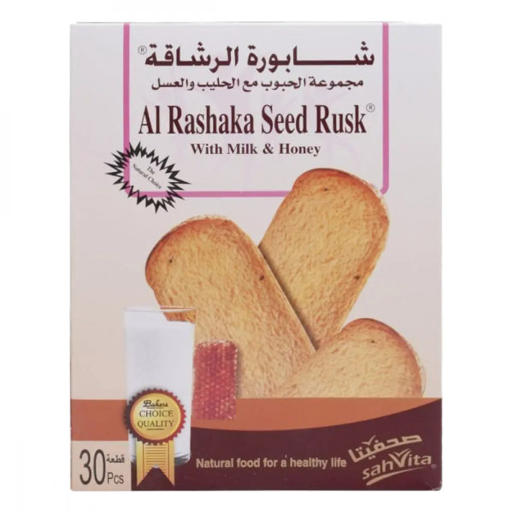 Al Rashaka Seed Rusk With Milk & Honey 420gm  Al Rashaka Seed Rusk With Milk & Honey 420gm