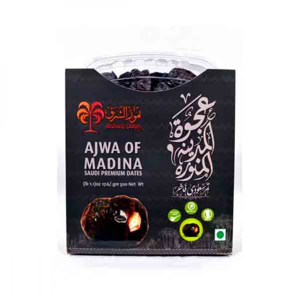 Al Sharq Saudi Premium Dates Ajwa Madina 400gm  Al Sharq Saudi Premium Dates Ajwa Madina 400gm