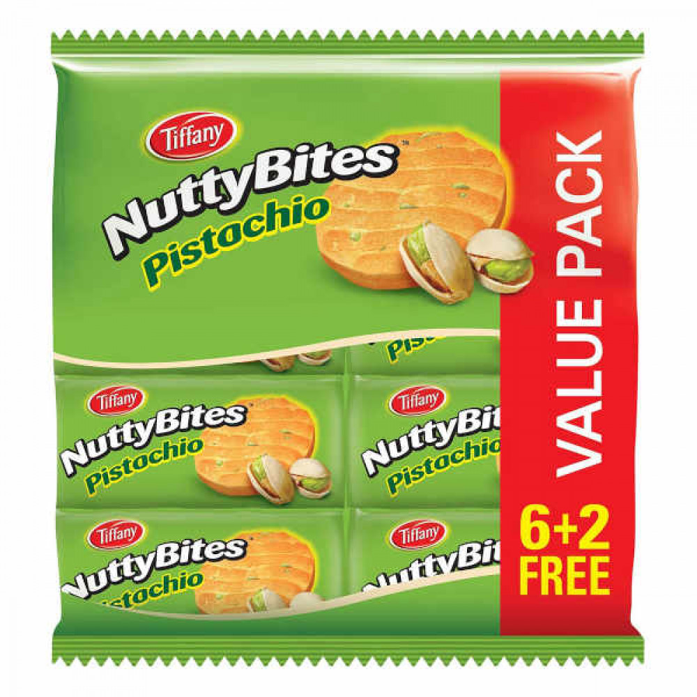 Tiffany Bites Biscuits Pistachio 90gm 8s  Tiffany Bites Biscuits Pistachio 90gm 8s