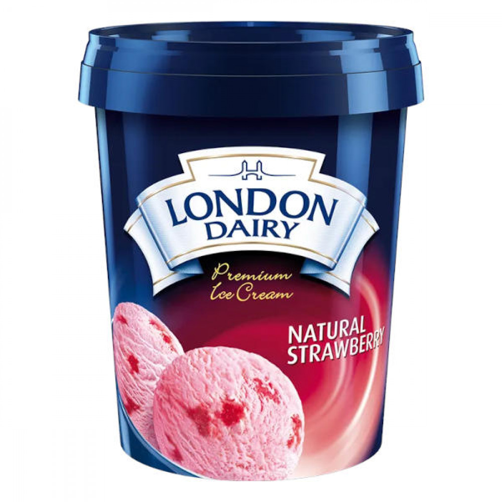 London Dairy Ice Cream Natural Strawberry 500ml  London Dairy Ice Cream Natural Strawberry 500ml