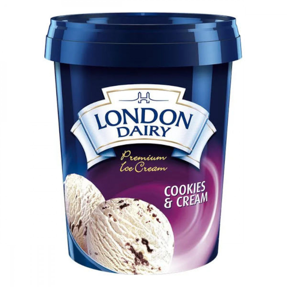 London Dairy Ice Cream Cookies & Cream 500ml  London Dairy Ice Cream Cookies & Cream 500ml
