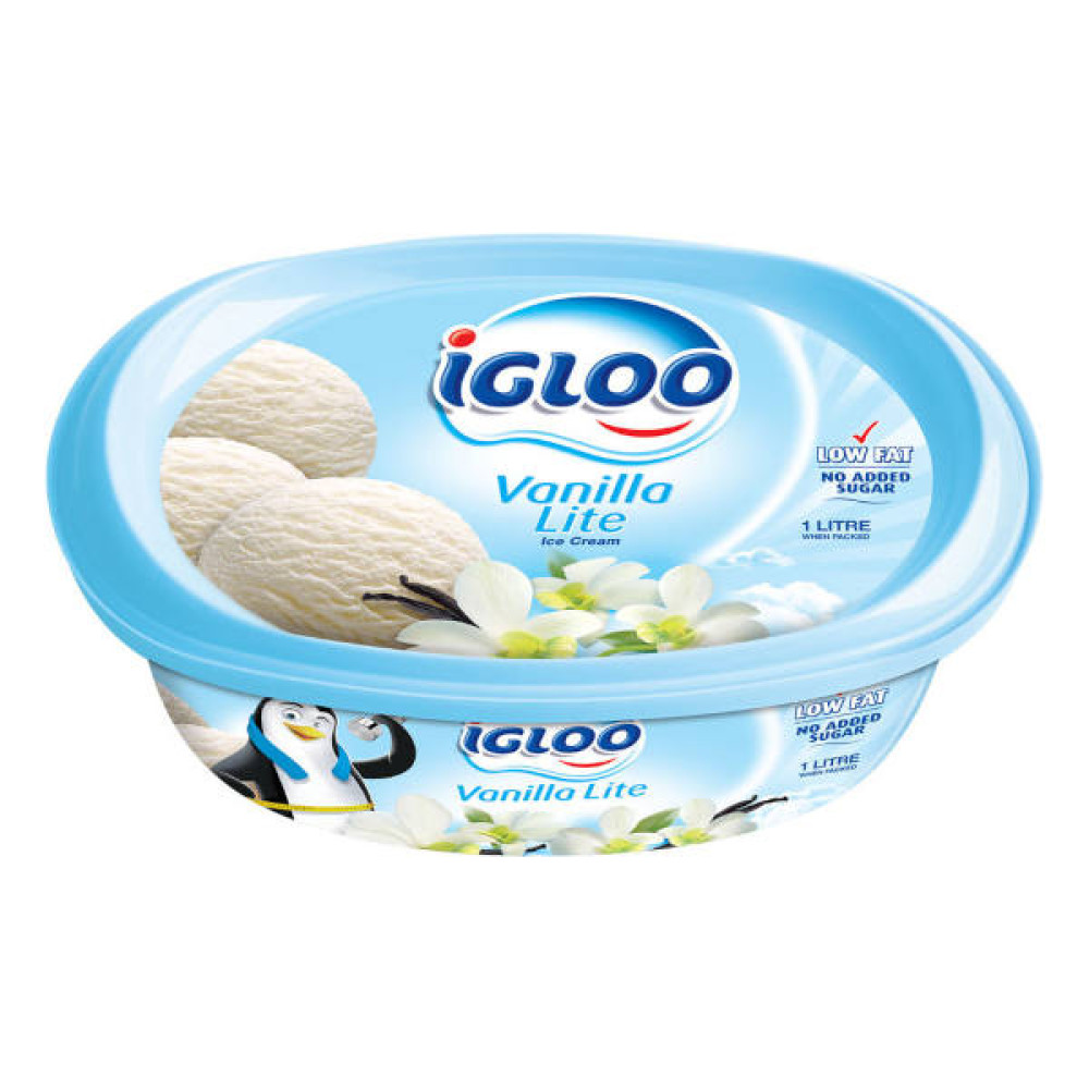 IGLOO ICE CREAM VANILLA LITE 1LTR 