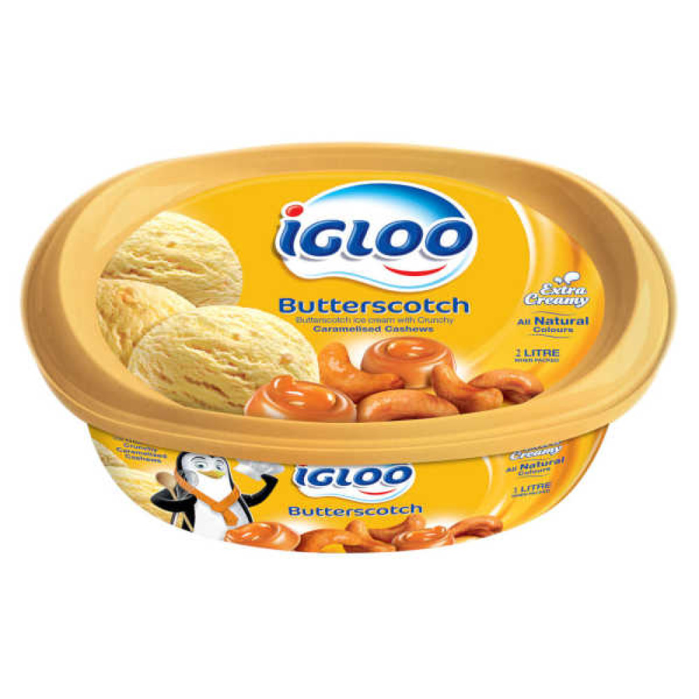 IGLOO ICE CREAM BUTTERSCOTCH 2LTR 