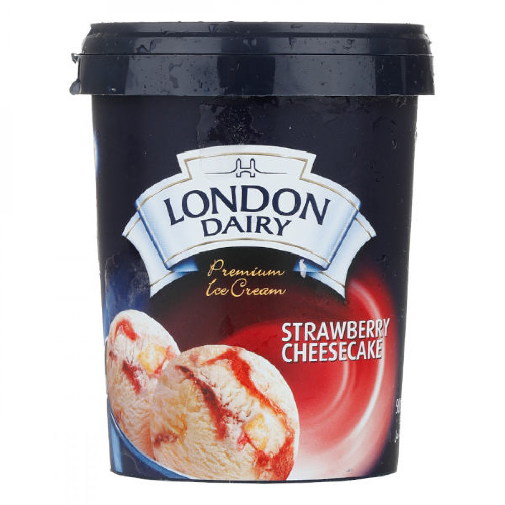 London Dairy Ice Cream Strawberry & Cheesecake 500gm  London Dairy Ice Cream Strawberry & Cheesecake 500gm