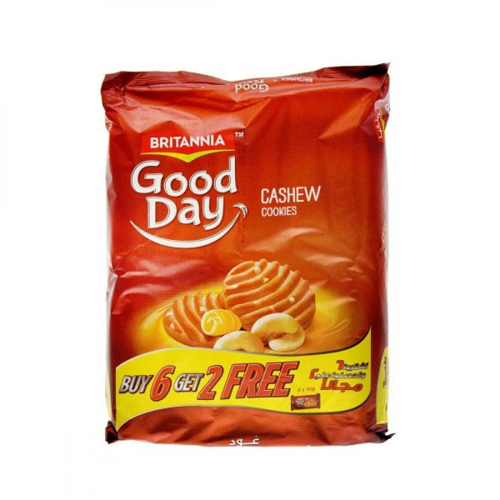 Britannia Good Day Cashew Cookies 81gm 6 + 2 Free  Britannia Good Day Cashew Cookies 81gm 6 + 2 Free