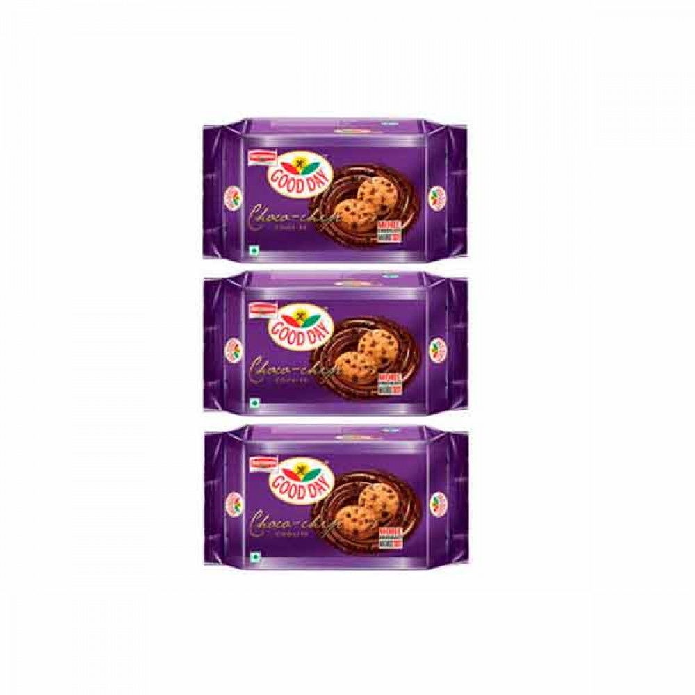 Britannia Good Day Chocolate Chip Cookies 3 x 125gm   Britannia Good Day Chocolate Chip Cookies 3 x 125gm
