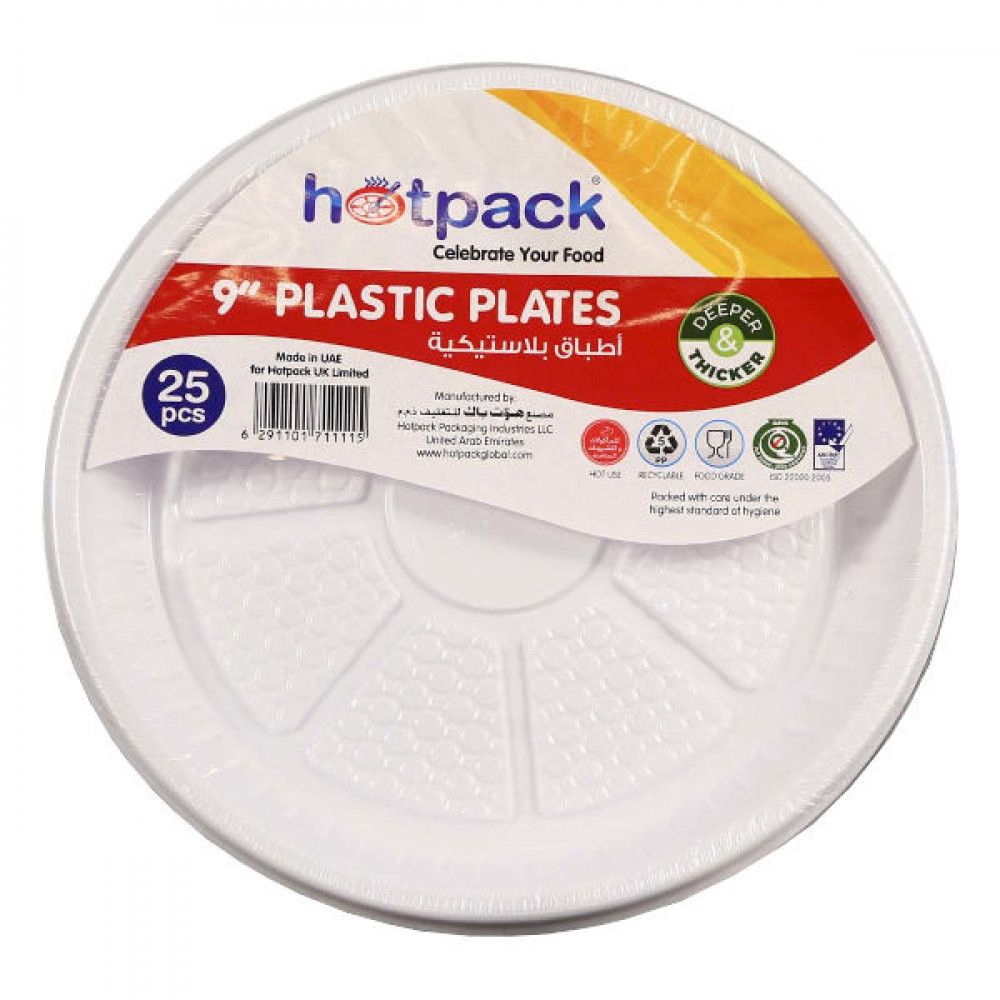 Hotpack Plastic Round Plate 9 Inches 25's  Hotpack Plastic Round Plate 9 Inches 25's