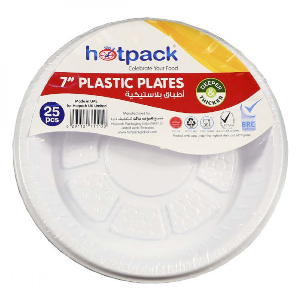 Hotpack Plastic Round Plate 7 Inches 25's  Hotpack Plastic Round Plate 7 Inches 25's