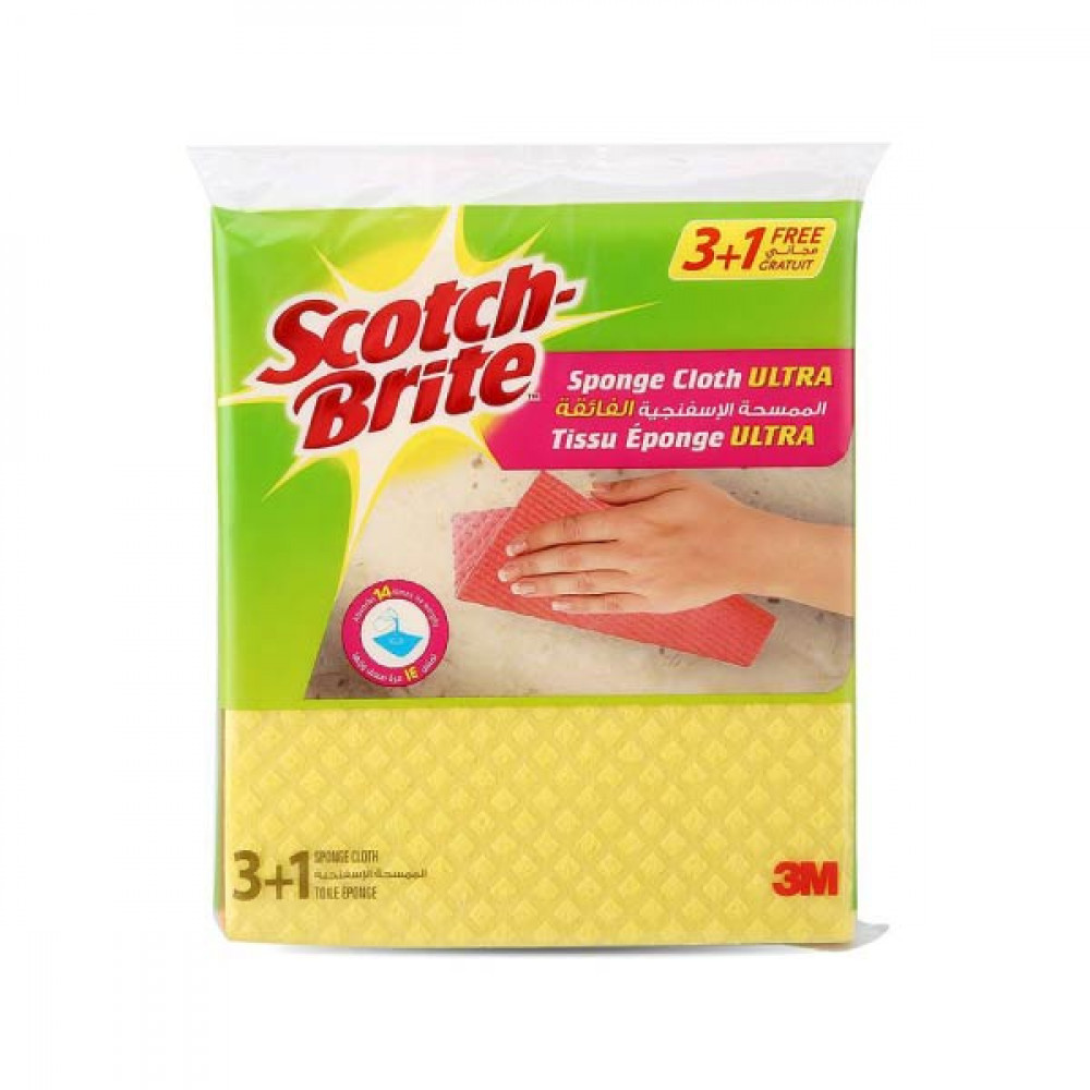 Scotch Brite Sponge Cloth Ultra 3+1 Free  Scotch Brite Sponge Cloth Ultra 3+1 Free