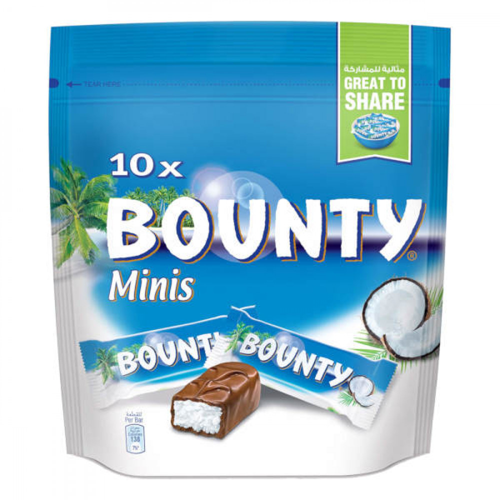 Bounty Minis Milk Chocolate 285gm  Bounty Minis Milk Chocolate 285gm