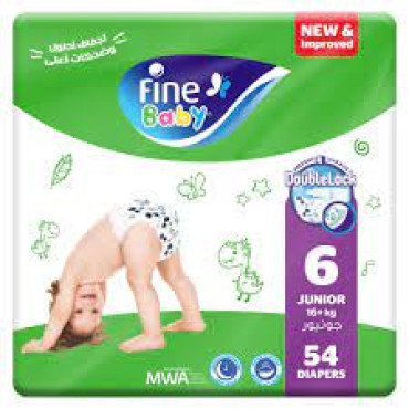 FINE BABY DIAPER GREEN DOUBLE LCK JUN MGA PCK 54S