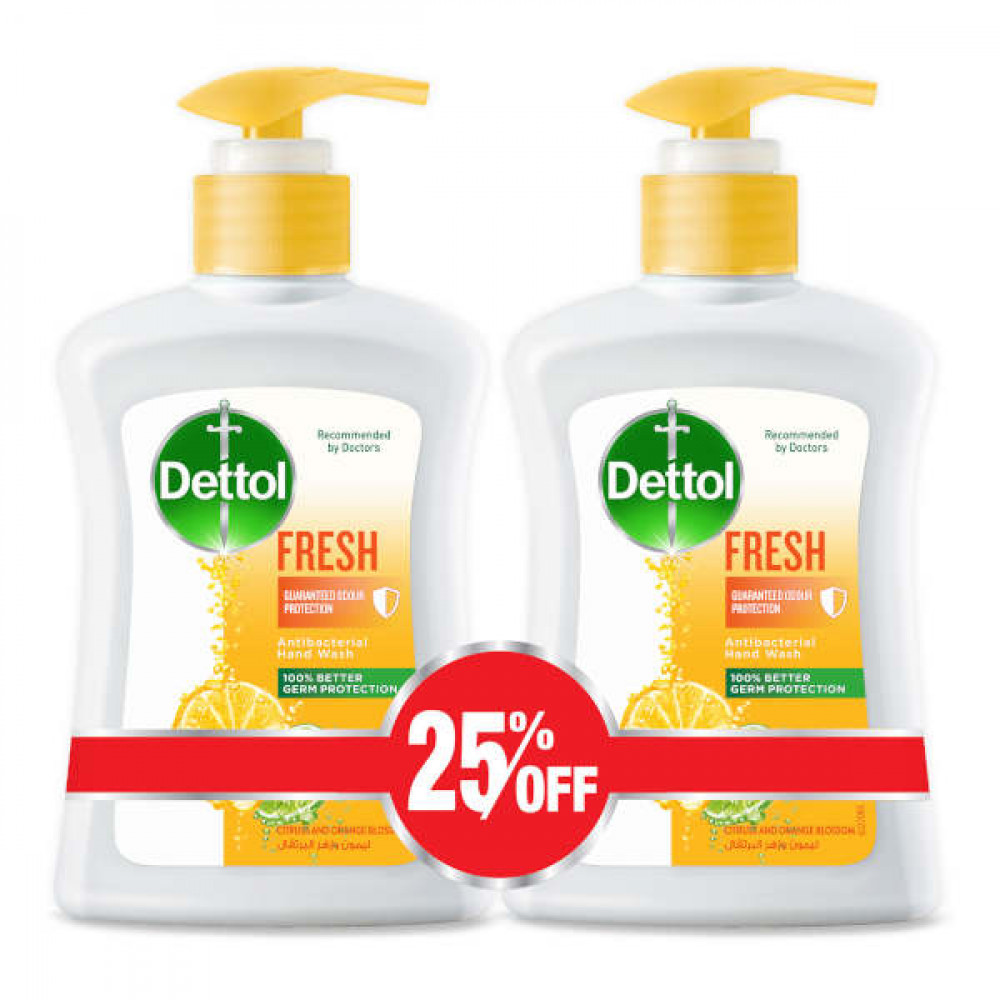 Dettol Anti-bacterial Handwash Fresh 2 x 200ml  Dettol Anti-bacterial Handwash Fresh 2 x 200ml
