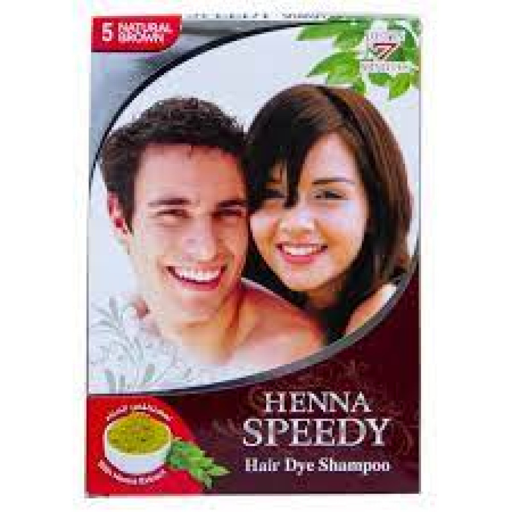 HENNA SPEEDY NATURAL BROWN HAIR DYE SHAMPOO 30ML