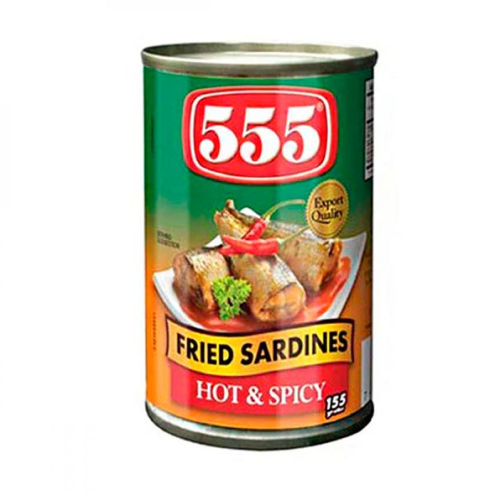 555 Sardine Fried Hot & Spicy 155gm  555 Sardine Fried Hot & Spicy 155gm