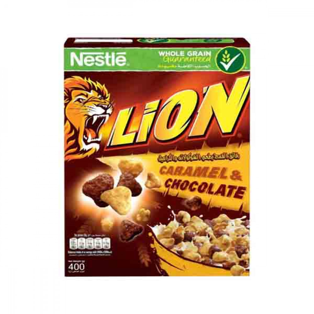 Nestle Lion Cereal Caramel & Chocolate 400gm  Nestle Lion Cereal Caramel & Chocolate 400gm