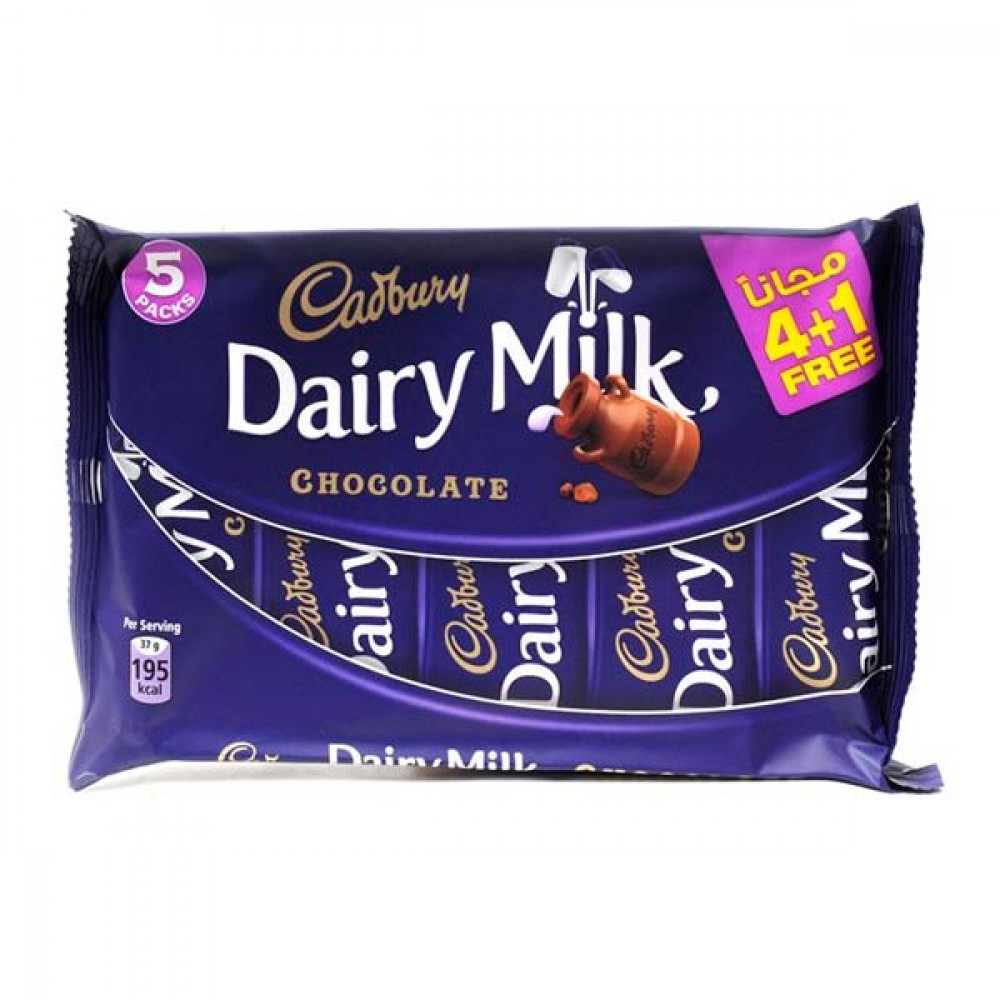 Cadbury Dairy Milk 37gm 4+1 Free  Cadbury Dairy Milk 37gm 4+1 Free
