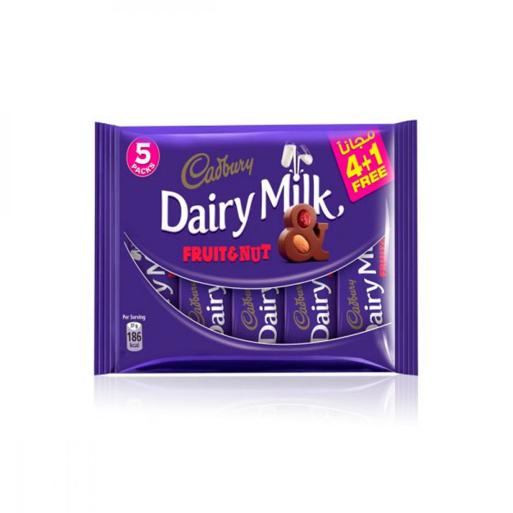 Cadbury Dairy Milk Fruits & Nuts 40gm 4+1 Free  Cadbury Dairy Milk Fruits & Nuts 40gm 4+1 Free