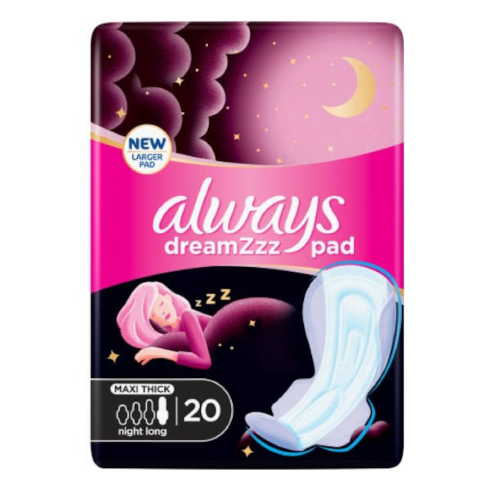 ALWAYS DREAMZZ COTTON SOFT MAXI THICK NIGHT LONG 20 PADS 