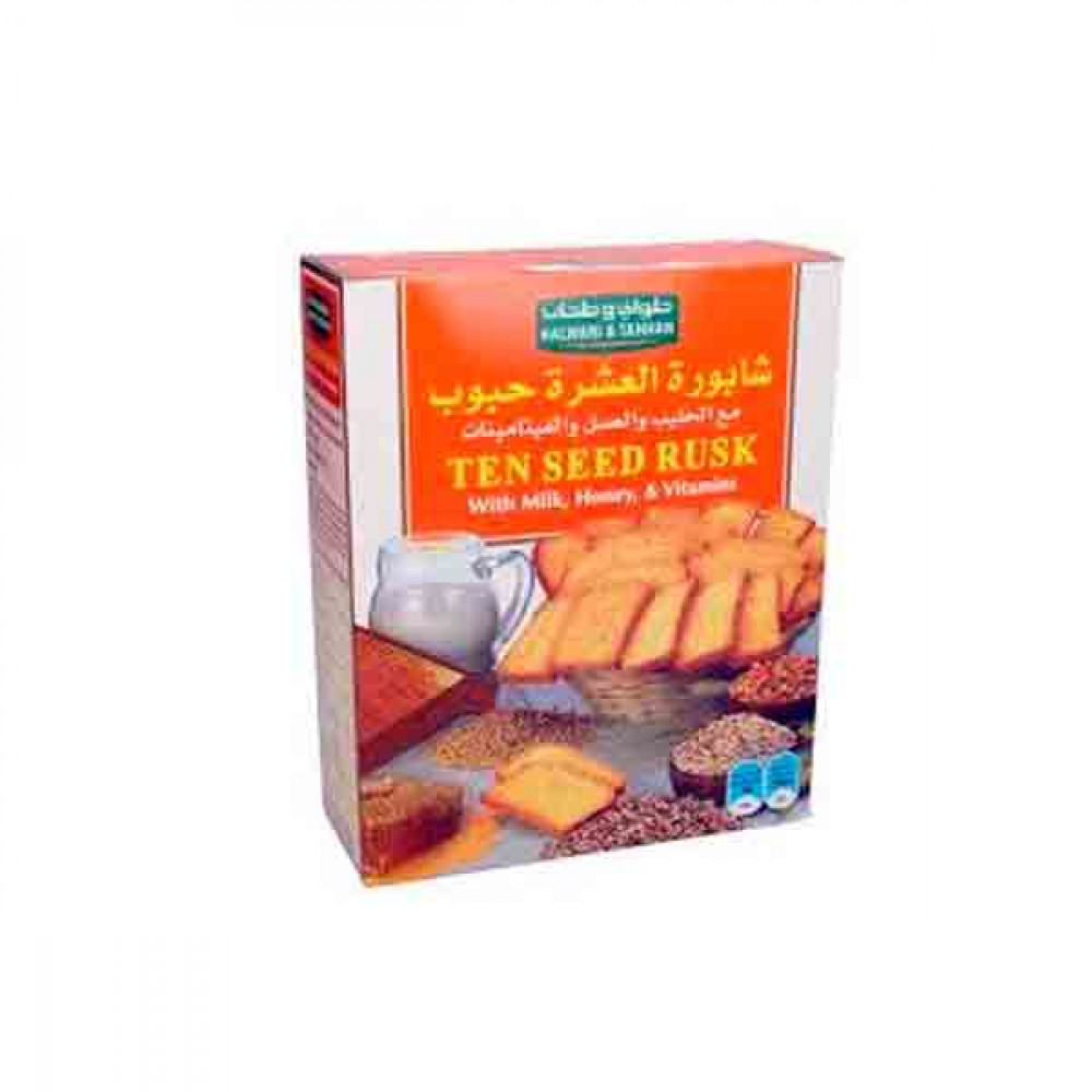 Halwani Ten Seed Rusk With Milk & Honey 300gm  Halwani Ten Seed Rusk With Milk & Honey 300gm