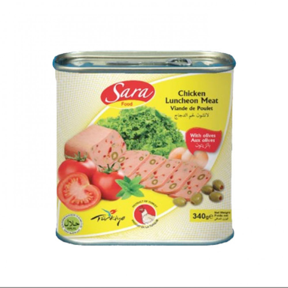 Sara Chicken Luncheon Meat Round Tin 340Gm