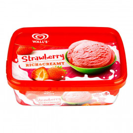 Wall's Rich & Creamy Ice Cream Strawberry 1Ltr