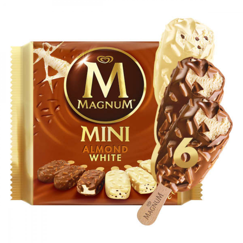 Magnum Ice Cream Mini Almond White 345ml  Magnum Ice Cream Mini Almond White 345ml