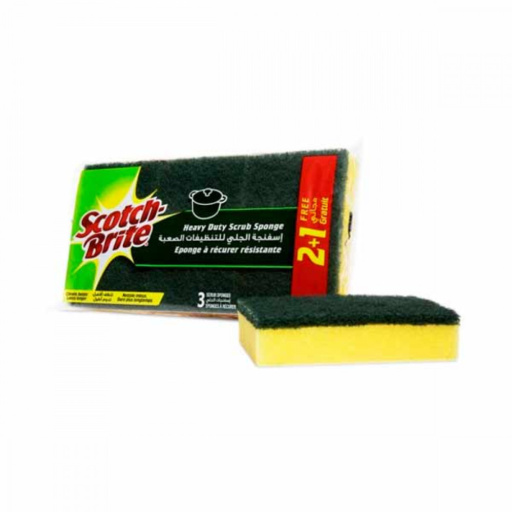 Scotch Brite Heavy Duty Scrub Sponge 2 + 1 Free  Scotch Brite Heavy Duty Scrub Sponge 2 + 1 Free