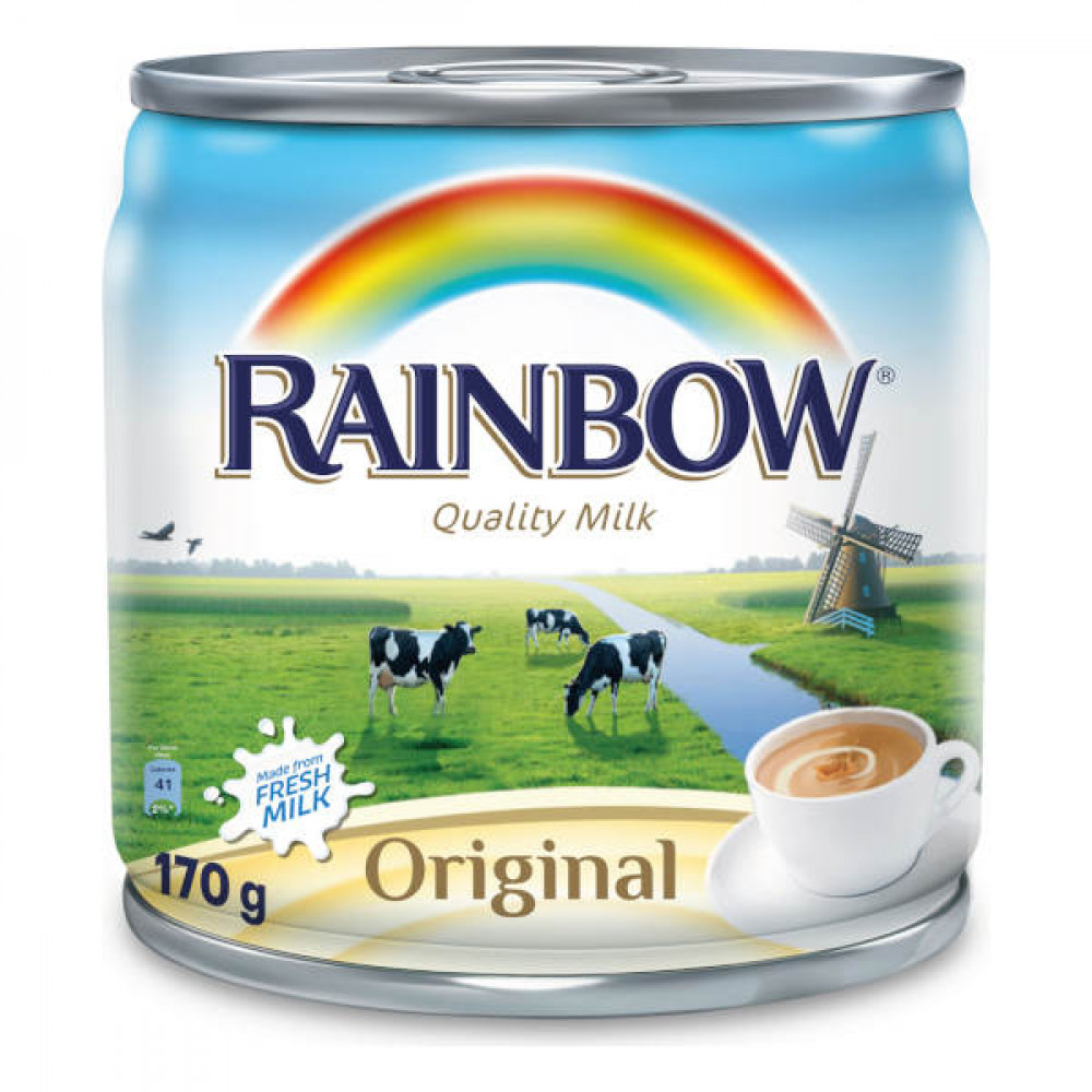 Rainbow Evaporated Milk Original 170gm  Rainbow Evaporated Milk Original 170gm