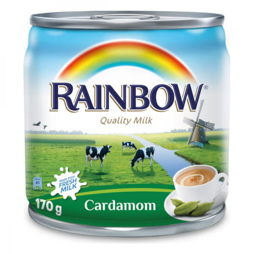Rainbow Evaporated Milk Cardamom 170gm  Rainbow Evaporated Milk Cardamom 170gm